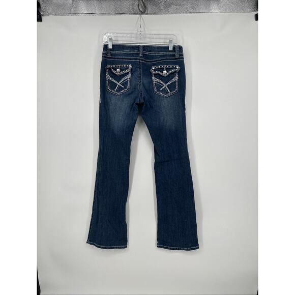 Vintage Y2K Twelve K USA Jeans Womens 6 Low Rise Bootcut Bedazzled Bling - Picture 3 of 12